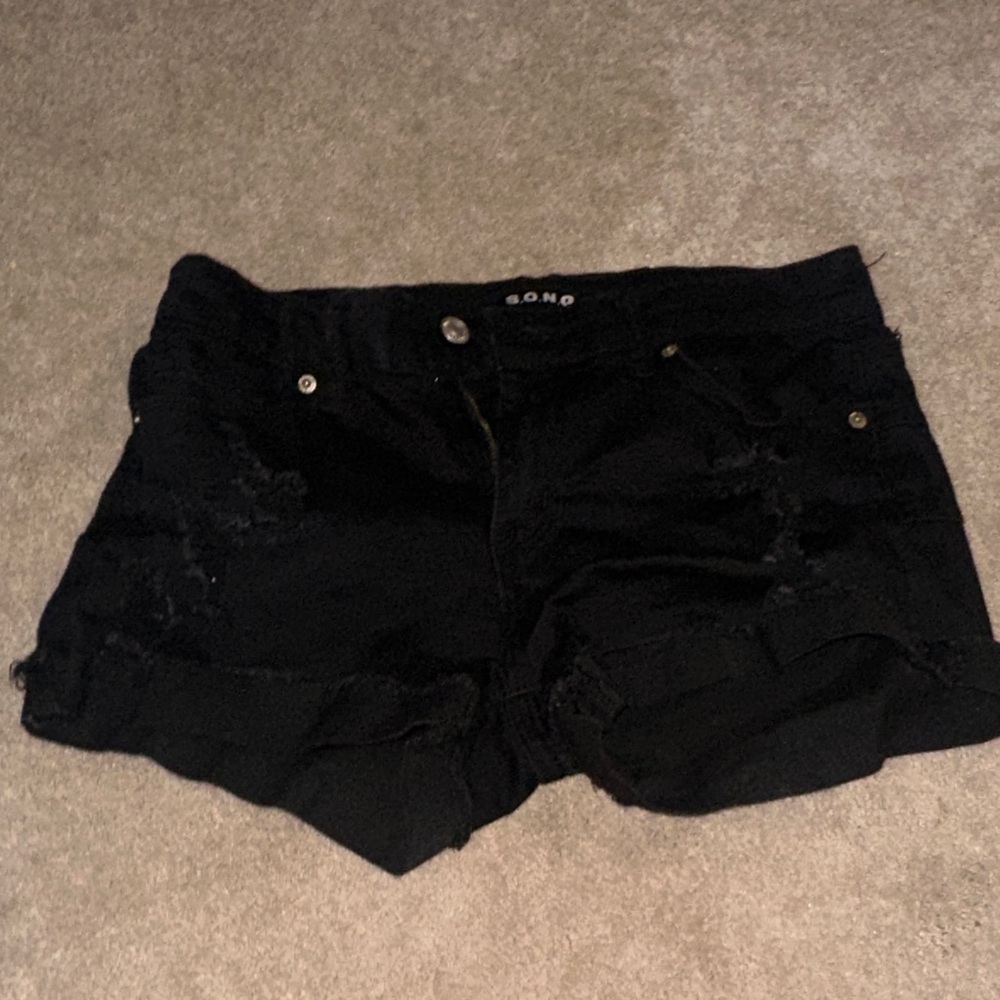 SONG Women's Black Jean Shorts